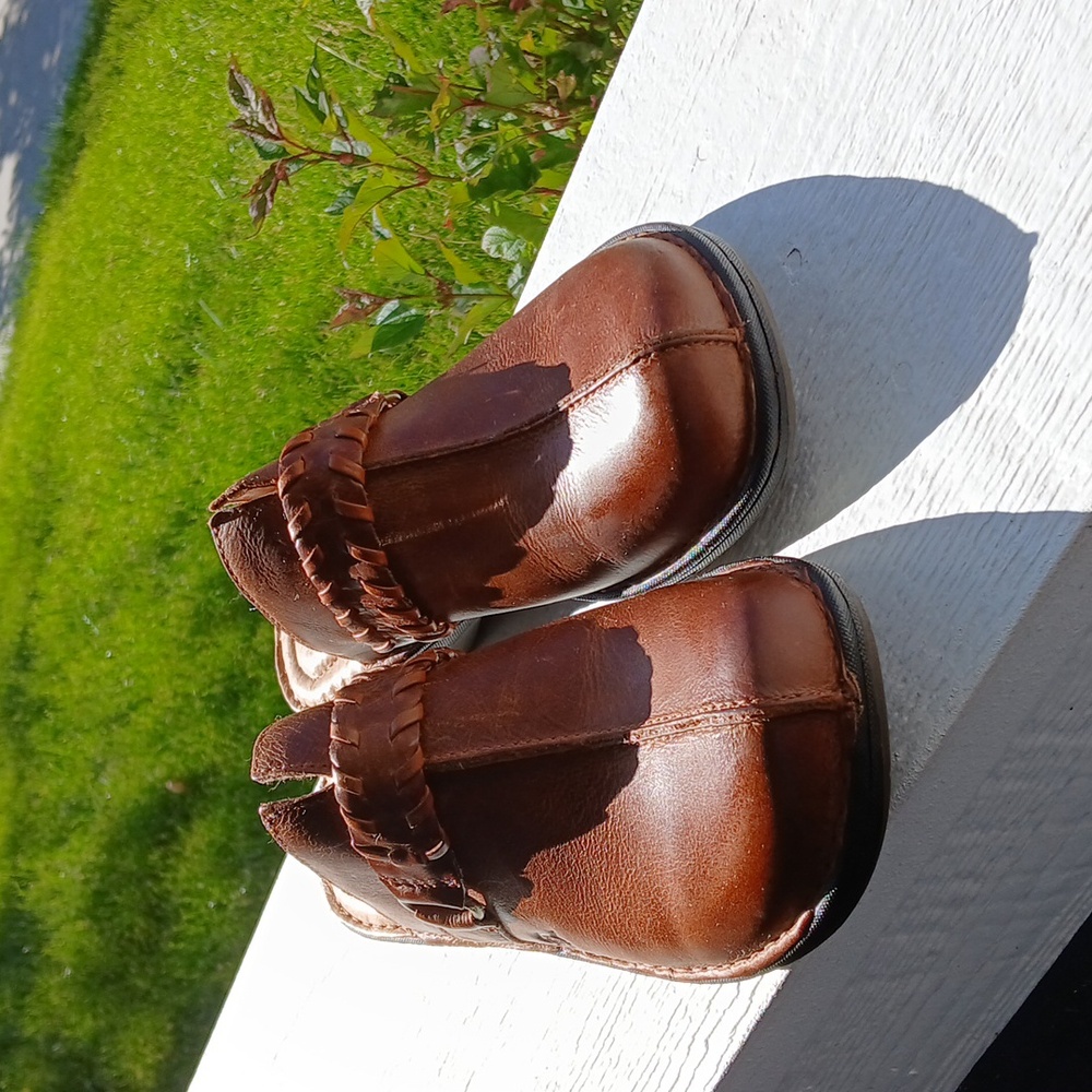 Born Brown Leather Mules